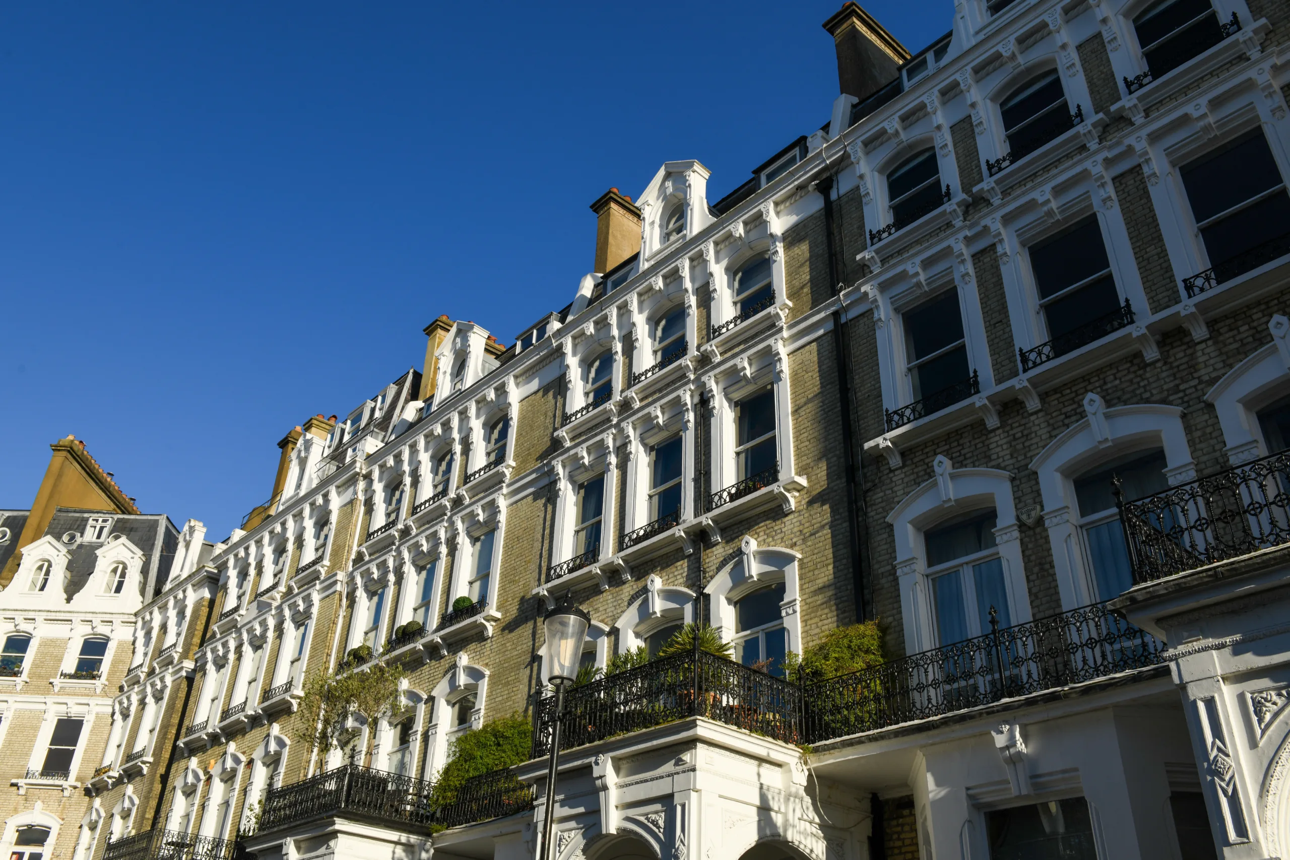 A row of home in Kensington, London.